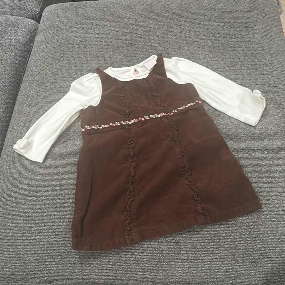 Janie & Jack 6-12 months velvet dress set